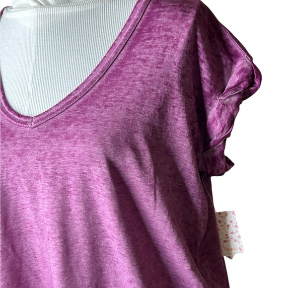 New FREE PEOPLE Beach Keep Me Burnout Tee Shirt Top Blouse Boho Azelia Small - Picture 4 of 8